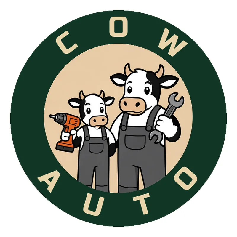 Round COW Auto badge sticker