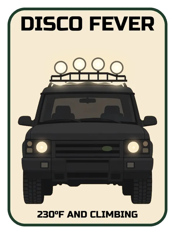 Disco Fever: 230°F and Climbing die-cut sticker